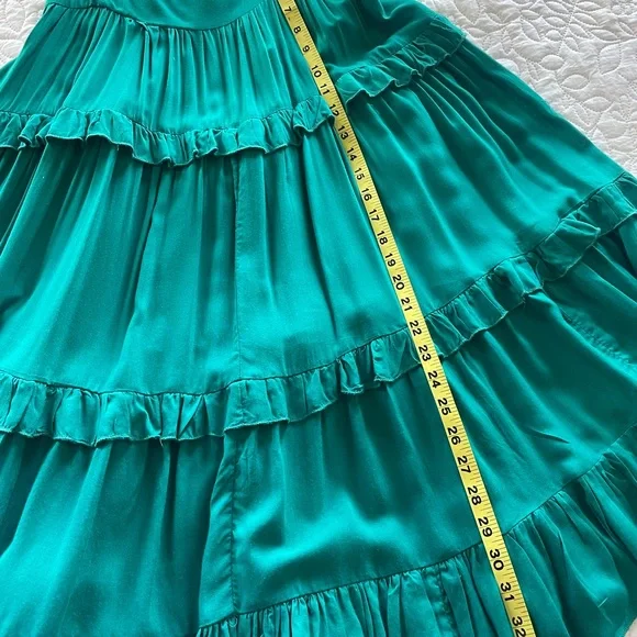 Teal Tiered Spaghetti Strap Dress - Picture 6 of 7